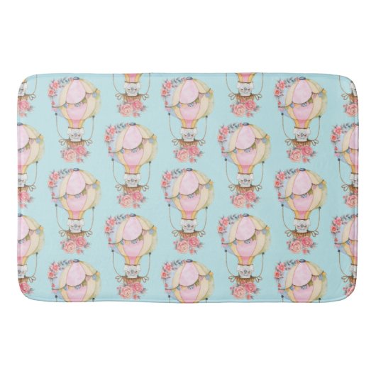 クマの水彩模様のかわいい風船 バスマット (正面)