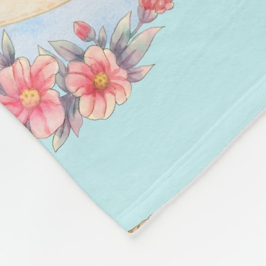 クマの水彩模様のかわいい風船 フリースブランケット (角)