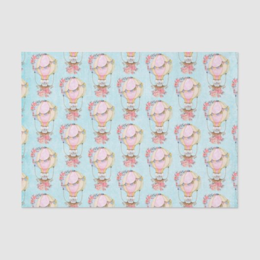 クマの水彩模様のかわいい風船 薄葉紙 (正面)