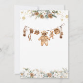 クマの洗濯ひも　寒いよ　ベビーシャワー 招待状 (裏面)