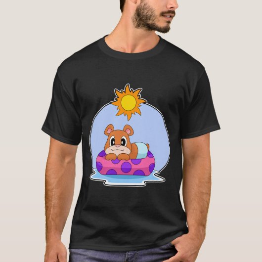 クマの浮き輪 夏 Tシャツ (正面)