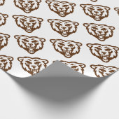 クマの灰色の茶色の素朴森林動物のパターン ラッピングペーパー (角)