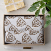 クマの灰色の茶色の素朴森林動物のパターン 薄葉紙 (ギフト)