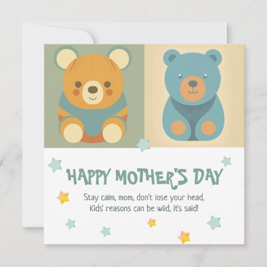 クマの熱狂する愛：母の日札 シーズンカード (正面)