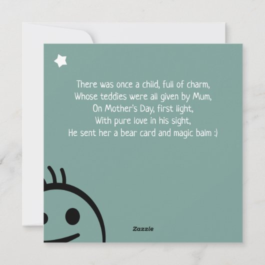 クマの熱狂する愛:母の日札 シーズンカード (裏面)