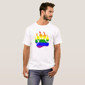 クマの爪 レインボーフラッグ デザイン Tシャツ (正面フル)