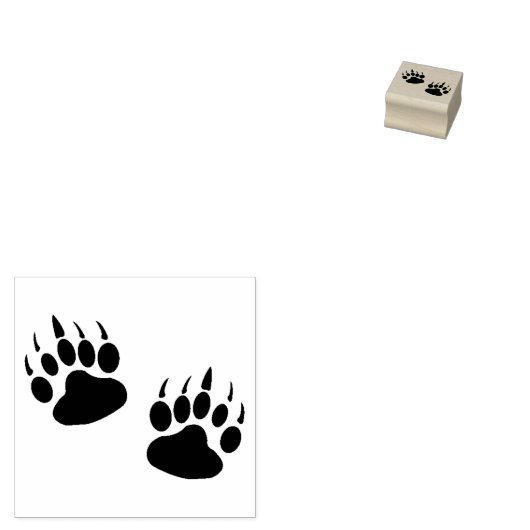 クマの獣跡 ラバースタンプ (押印)