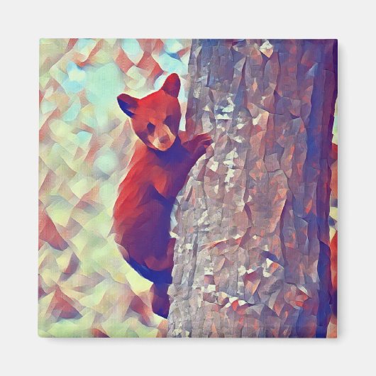 クマの登山 マグネット (正面)