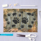 クマの秋の葉 薄葉紙 (クラフト)