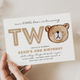 クマの第2の誕生日招待状 |誕生日 招待状