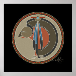 クマの精神の黒い背景 ポスター