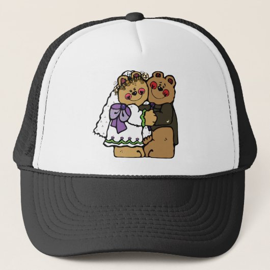 クマの花嫁とクマの花婿 キャップ (正面)