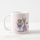 クマの花嫁と花婿の結婚式マグカップ コーヒーマグカップ (左)