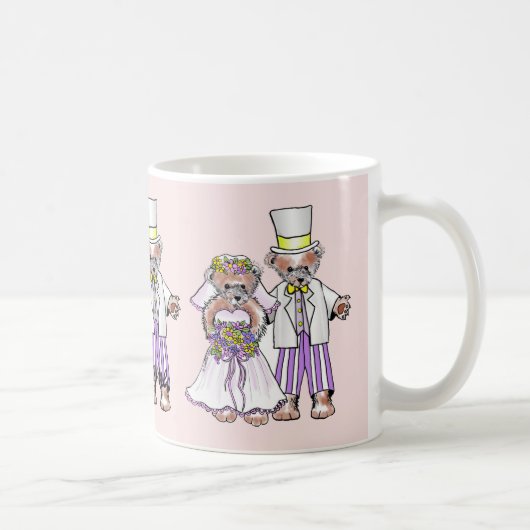 クマの花嫁と花婿 ウェディングマグ コーヒーマグカップ (右)