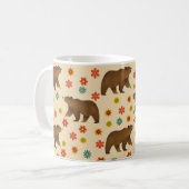 クマの花柄 コーヒーマグカップ (正面左)
