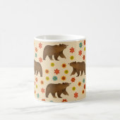 クマの花柄 コーヒーマグカップ (中央)