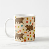 クマの花柄 コーヒーマグカップ (左)