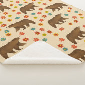 クマの花柄 シェルパブランケット (3/4)