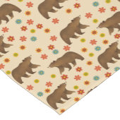 クマの花柄 ショートテーブルランナー (コーナー)