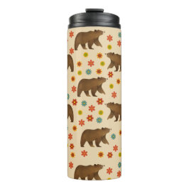クマの花柄 タンブラー