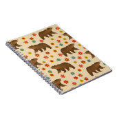 クマの花柄 ノートブック (右側)