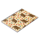 クマの花柄 ノートブック (左側)