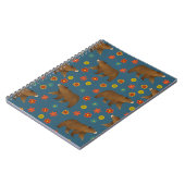 クマの花柄 ノートブック (左側)