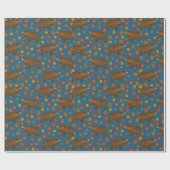 クマの花柄 ラッピングペーパー (フラット)