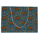 クマの花柄 ラージペーパーバッグ (裏面)