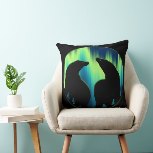 クマの芸術枕ノーザンライトクマの枕 クッション (椅子)