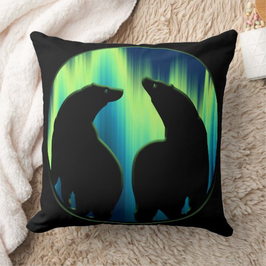 クマの芸術枕ノーザンライトクマの枕 クッション (ブランケット)