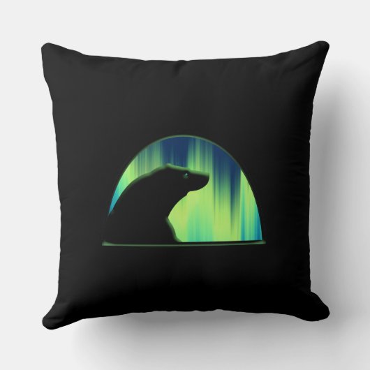 クマの芸術枕ノーザンライトクマの枕 クッション (裏面)