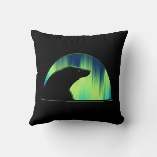 クマの芸術枕ノーザンライトクマの枕 クッション (裏面)