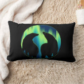 クマの芸術枕ノーザンライトクマの枕 ランバークッション (ブランケット)