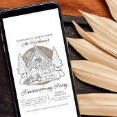 クマの落下を伴うかわいいホーム引っ越し祝いパーティーパーティー 招待状