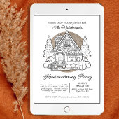 クマの落下を伴うかわいいホーム引っ越し祝いパーティーパーティー 招待状