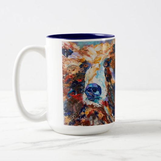 クマの視線 15oz. コーヒーマグ ツートーンマグカップ (左)