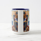 クマの視線 15oz. コーヒーマグ ツートーンマグカップ (中央)