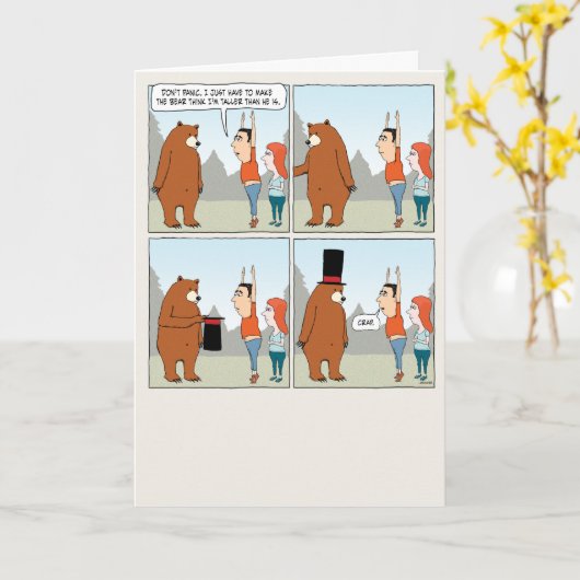 クマの誕生日を超えられないおもしろい カード (黄色い花)