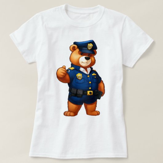 クマの警察 Tシャツ (デザイン正面)