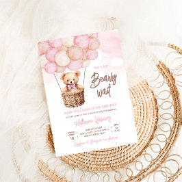 クマの赤ちゃんお待ち遠しい!テディベアベビーシャワー 招待状