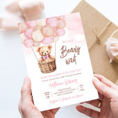 クマの赤ちゃんお待ち遠しい！テディベアベビーシャワー 招待状