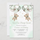 クマの赤ちゃんお楽しみ会 招待状 (正面)