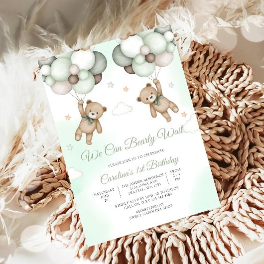クマの赤ちゃんお楽しみ会 招待状