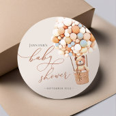 クマの赤ちゃんがもうすぐ! クラシックなベビーシャワーラウンドステッカー ラウンドシール