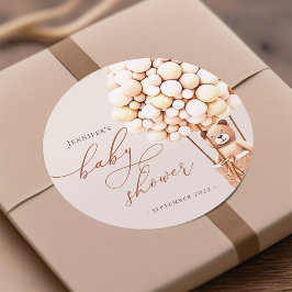 クマの赤ちゃんがもうすぐ!ベイビーシャワー ラウンドシール