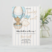 クマの赤ちゃんが待ち遠しいよ！ベイビーシャワー - かわいい茶色のクマ 招待状 (スタンド正面)