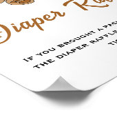 クマの赤ちゃんが待ち遠しい！おむつくじ引き看板 ポスター (角)