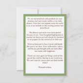 クマの赤ちゃんが待ち遠しい テディグリーン ベイビーシャワー 感謝カード 招待状 (裏面)