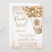クマの赤ちゃんが待ち遠しい！ベイビーシャワーの招待状 招待状 (正面/裏面)